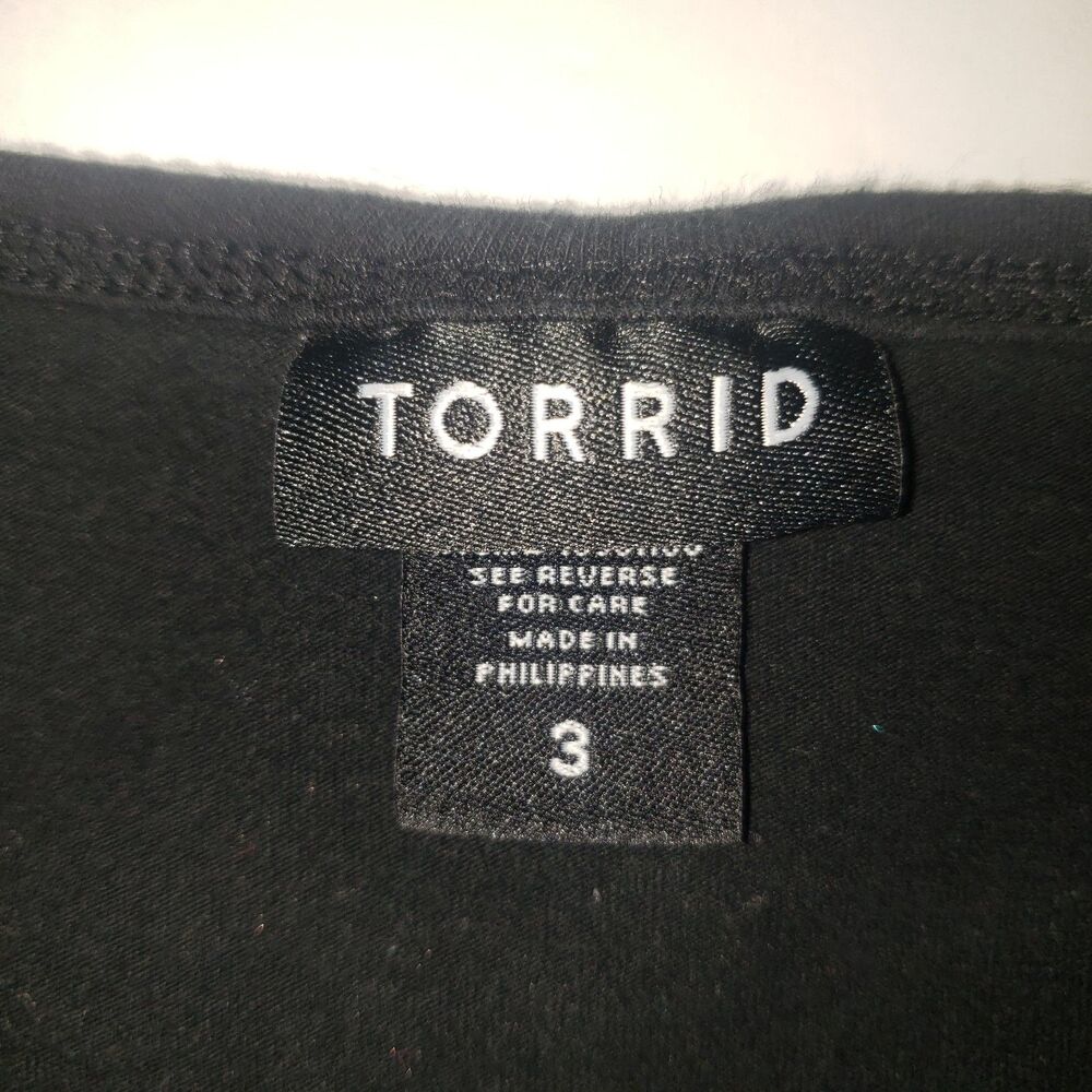 TORRID Black Zipper Tunic Top Womens Plus Size 3 - Picture 3 of 6